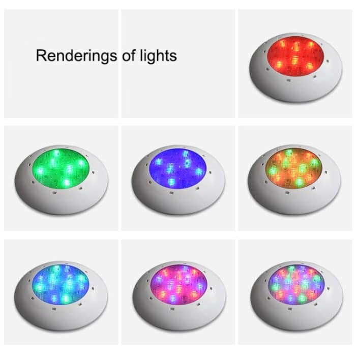 ABS-Kunststoff-Schwimmbad-Wandleuchte, Unterwasserlicht, 6W, 9W, 12W, 18W, 24W, 12x3W, 18x3W – Bild 9