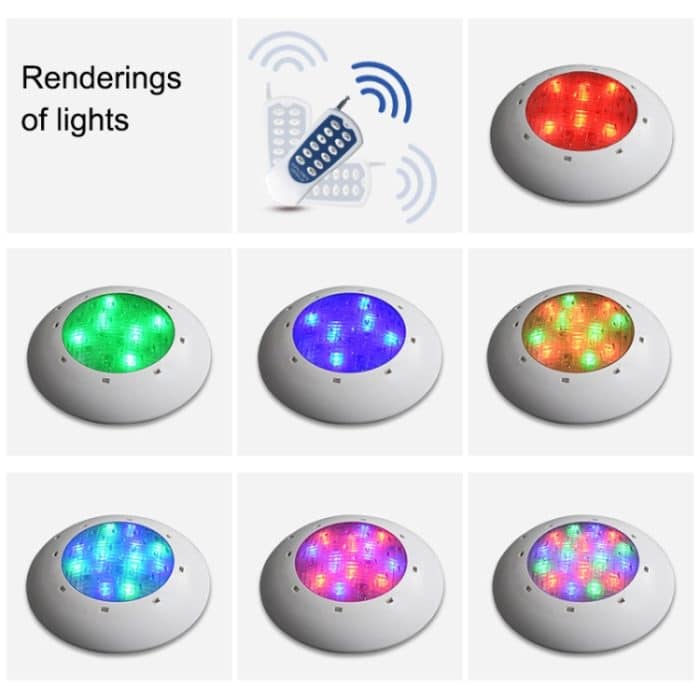 ABS-Kunststoff-Schwimmbad-Wandleuchte, Unterwasserlicht, 6W, 9W, 12W, 18W, 24W, 12x3W, 18x3W – Bild 10