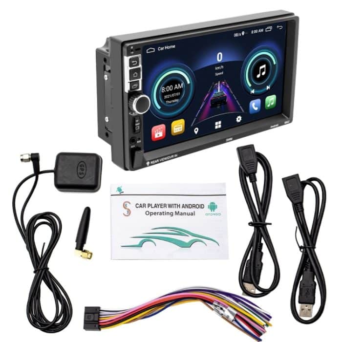 S-8802C 7 Zoll IPS Bildschirm Auto Android Player GPS Navigation Bluetooth Touch FM Radio CarPlay, Unterstützung Mirror Link & FM & WIFI & Lenkradsteuerung – Bild 2