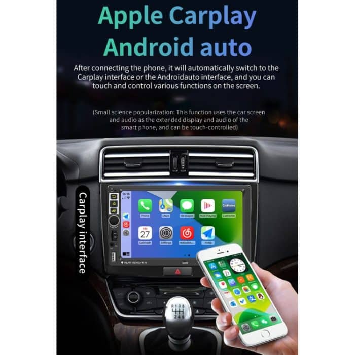 S-8802C 7 Zoll IPS Bildschirm Auto Android Player GPS Navigation Bluetooth Touch FM Radio CarPlay, Unterstützung Mirror Link & FM & WIFI & Lenkradsteuerung – Bild 4