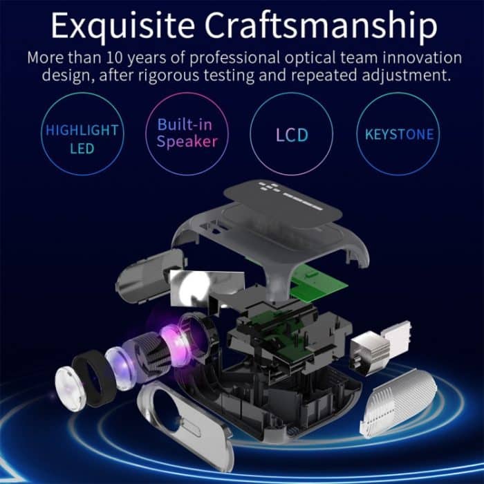 T7 1920x1080P 200 ANSI tragbarer Heimkino-LED-HD-Digitalprojektor,, Basic Version,US Plug, Same Screen Version,US Plug – Bild 4