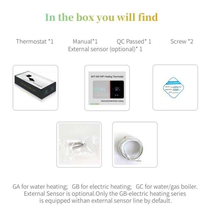 BHT-005-GA 220V AC 3A Smart Home Heating Thermostat für EU-Box, Steuerung der Wasserheizung mit nur internem Sensor – Bild 7