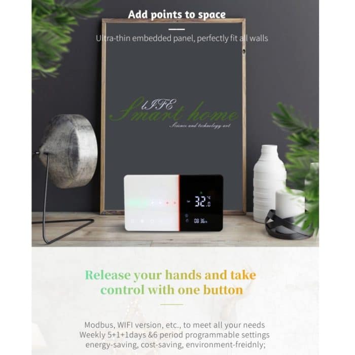 BHT-005-GCLW 220V AC 3A Smart Home Heating Thermostat für EU-Box, Steuerkesselheizung mit nur interner Sensor & WiFi-Verbindung – Bild 3