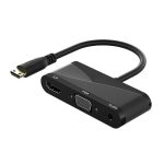 h114 3-in-1-Mini-HDMI-zu-HDMI + VGA + 3,5-Audio-Konverterkabel, h114