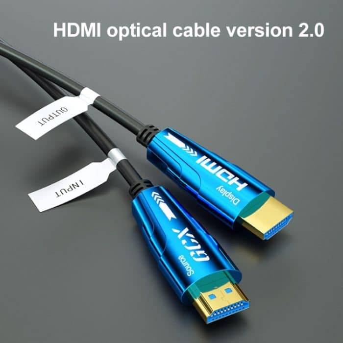 HDMI 2.0-Stecker auf HDMI 2.0-Stecker, aktives optisches 4K-HD-Kabel, 1.8m(Blue), 3m(Blue), 5m(Blue), 10m(Blue), 15m(Blue), 20m(Blue), 30m(Blue), 50m(Blue), 100m(Blue) – Bild 2