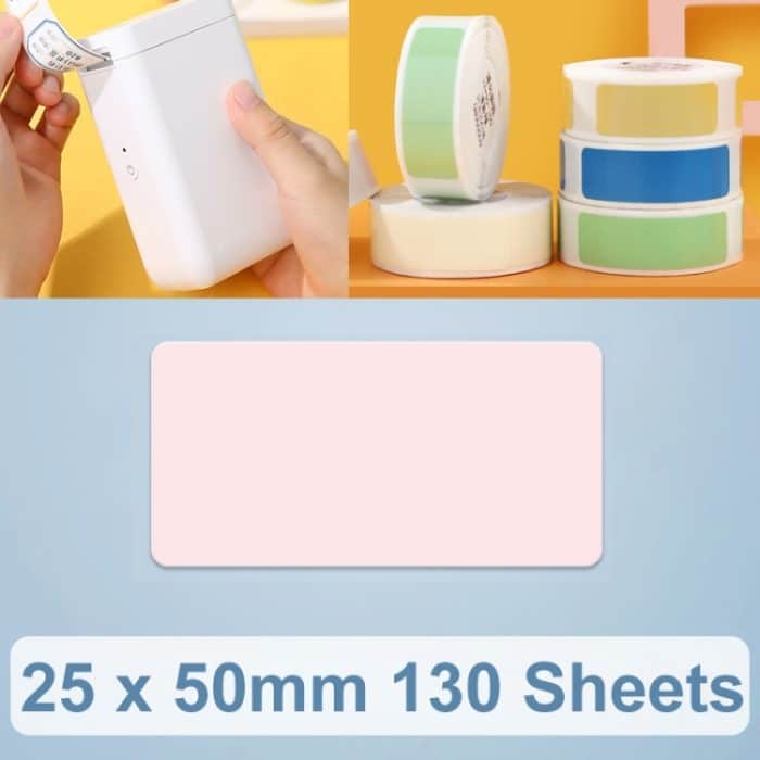 EDA002451901A.jpg Thermodruck-Etikettenpapieraufkleber für NiiMbot D101 / D11, 25 x 50mm 130 Sheets Pink, 25 x 50mm 130 Sheets Mint Green, 25 x 50mm 130 Sheets Lemon Yellow – Bild 1