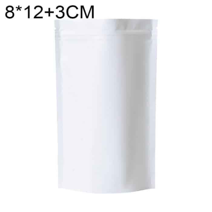 100 Stück/Set Snack-Standbodenbeutel aus mattierter Aluminiumfolie, 8x12+3cm, 9x13+3cm – Bild 1