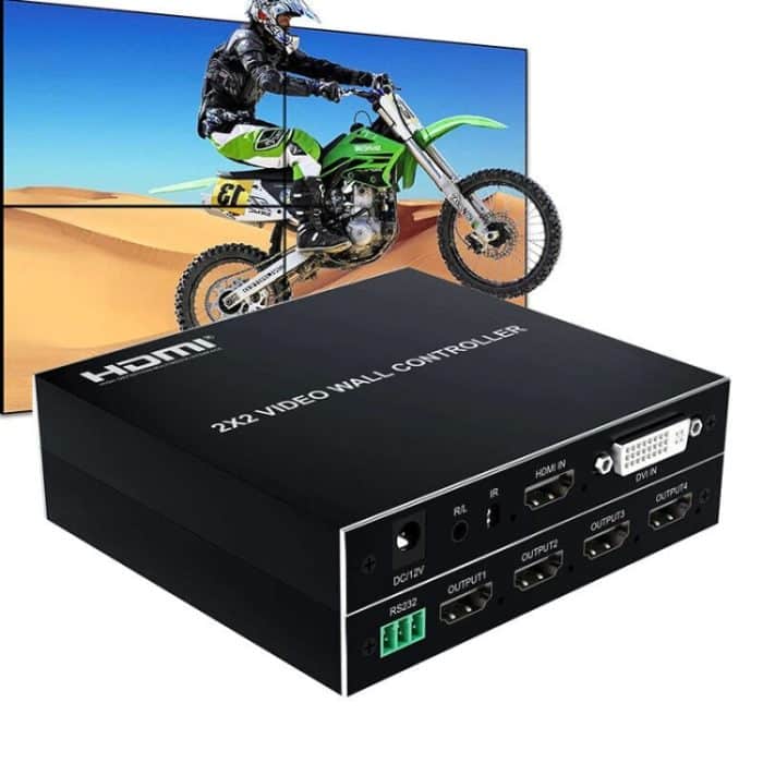EDA002487001A.jpg 1080P 2 x 2 HDMI + DVI auf 4 HDMI-Anschlüsse Videowand-Controller, 1080P – Bild 1