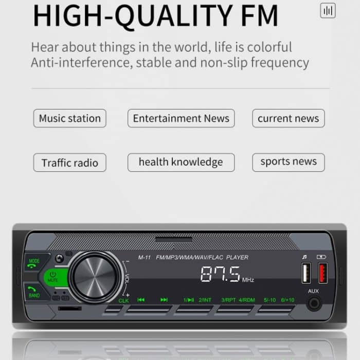 M11-Auto-Bluetooth-MP3-Player-Unterstützung Mobiltelefon Interconnection / FM / TF-Karte – Bild 2