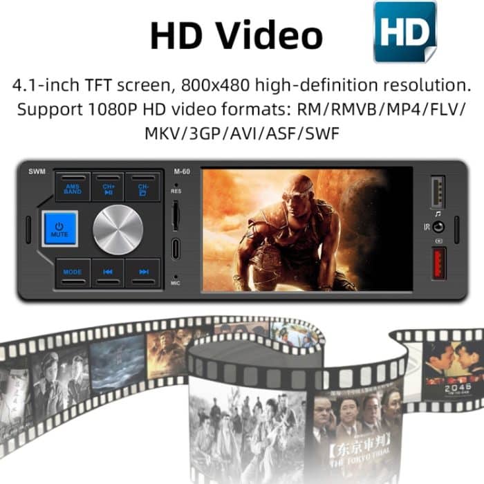 M-60 4,0-Zoll-Touchscreen-Car Radio-Empfänger Bluetooth MP5-Player mit Fernbedienung – Bild 4