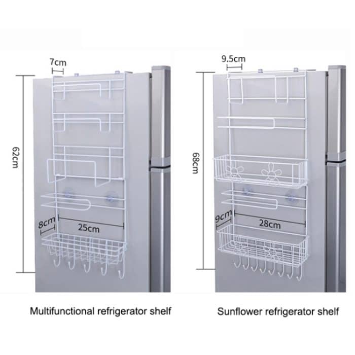 Mehrschichtiges Kühlschrank-Lagerregal, Seitenregal, Seitenwandhalter, Multifunktions-Küchenorganisator, Haushalt, Multifunctional Rack, Sun Flower Rack – Bild 5