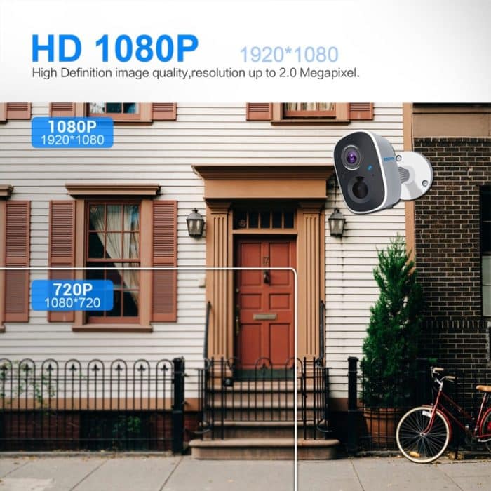 ESCAM G14 Wiederaufladbare 1080P Full HD AI Erkennung Infrarot Nachtsicht WiFi-Kamera – Bild 3