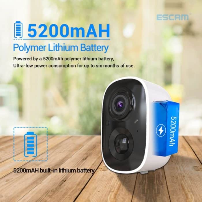 ESCAM G14 Wiederaufladbare 1080P Full HD AI Erkennung Infrarot Nachtsicht WiFi-Kamera – Bild 7