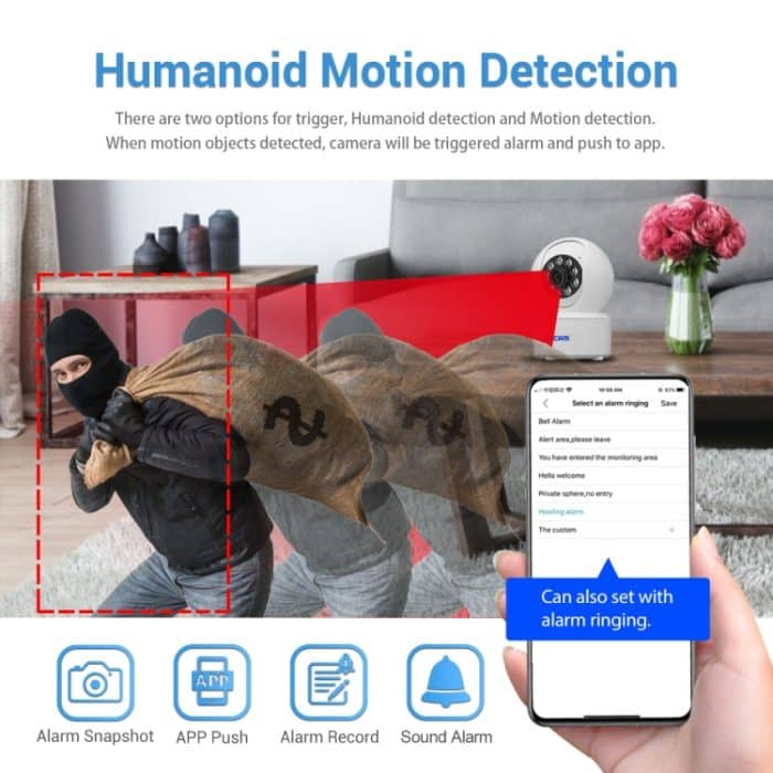 ESCAM QF005 3MP Indoor HD WiFi Schwenk-Neige-Kamera, unterstützt Bewegungserkennung / Zwei-Wege-Audio / Nachtsicht, QF005 – Bild 7