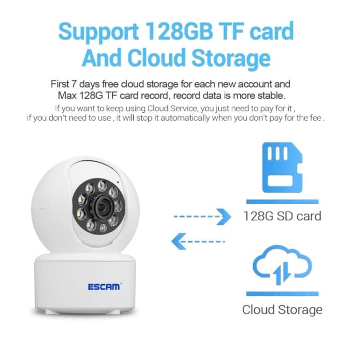 ESCAM QF005 3MP Indoor HD WiFi Schwenk-Neige-Kamera, unterstützt Bewegungserkennung / Zwei-Wege-Audio / Nachtsicht, QF005 – Bild 8