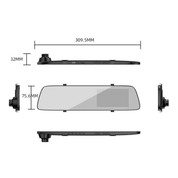 Anytek A5+ 4,5 Zoll FHD 1920x1080P Auto-Front- und Rückspiegel-DVR-Kamera – Bild 2
