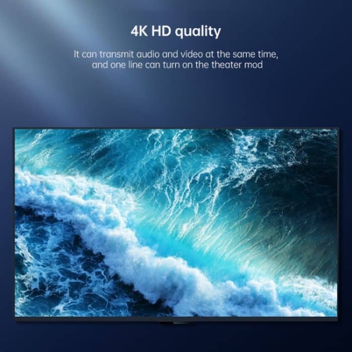 3 m 2.0-Version HD-Kabel 19 + 1 Standard-4K-TV-Flachkabel aus sauerstofffreiem Kupfer-Metallgehäuse, For HDMI – Bild 5