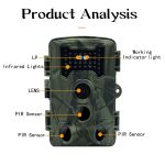 PR1000 2 Zoll LCD -Bildschirm Infrarot Nachtsicht Bewegung Wildlife Hunting Trail Kamera – Bild 3