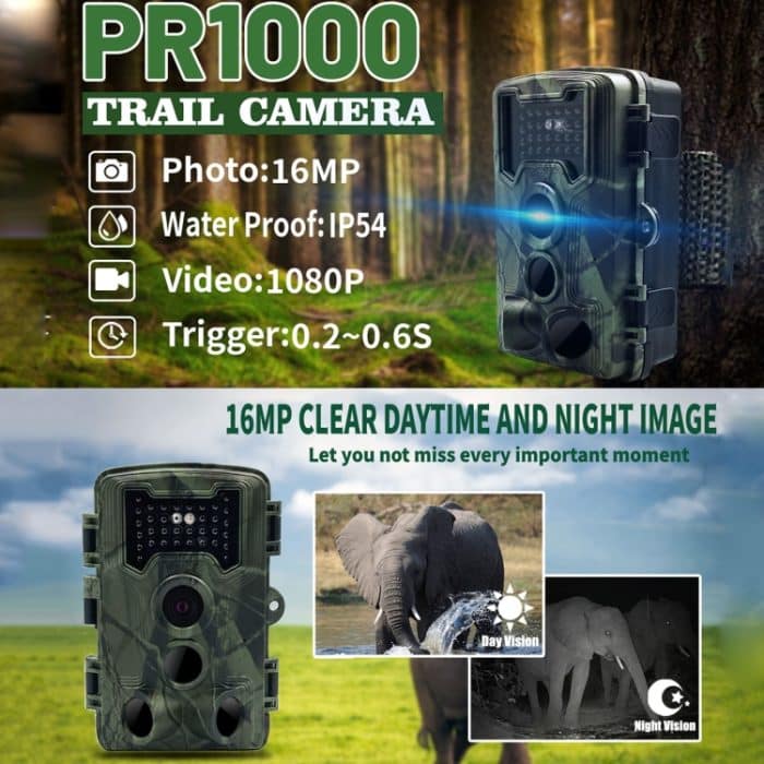PR1000 2 Zoll LCD -Bildschirm Infrarot Nachtsicht Bewegung Wildlife Hunting Trail Kamera – Bild 5