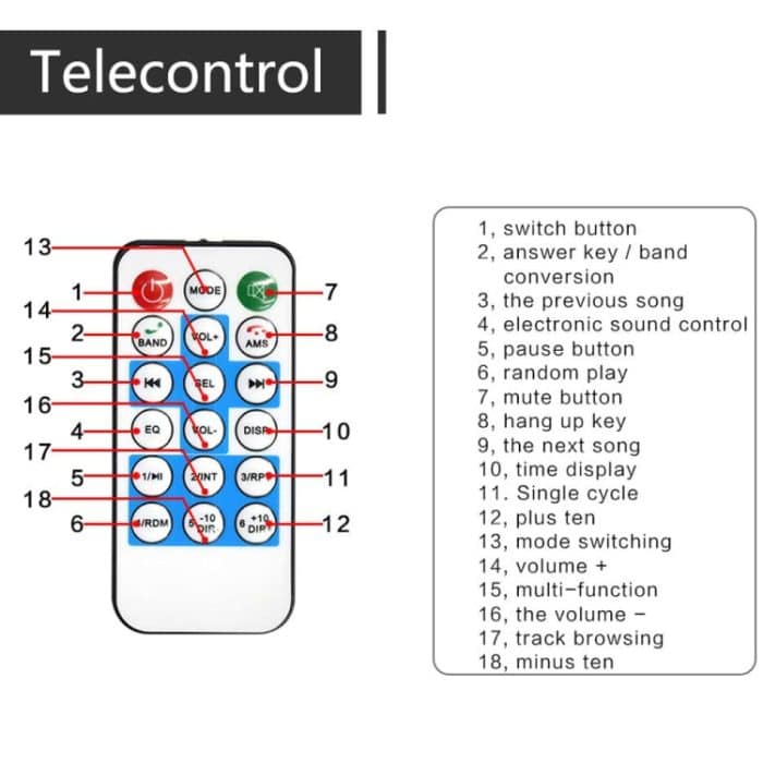 SX-5513 CAR LCD Bluetooth 12V MP3-Player, unterstützen Sie FM / TF / U-Festplatte – Bild 4