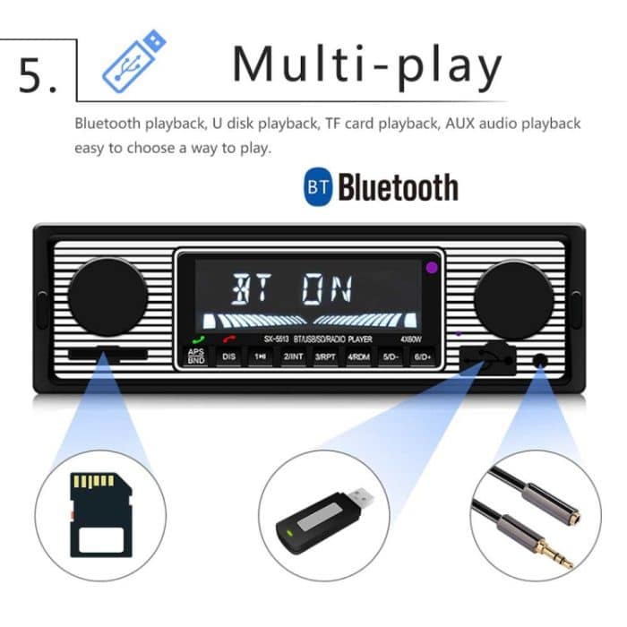 SX-5513 CAR LCD Bluetooth 12V MP3-Player, unterstützen Sie FM / TF / U-Festplatte – Bild 10