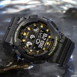 SKMEI 1857 Edelstahl-Schnalle, PU-Armband, wasserdichte elektronische Uhr – Bild 4