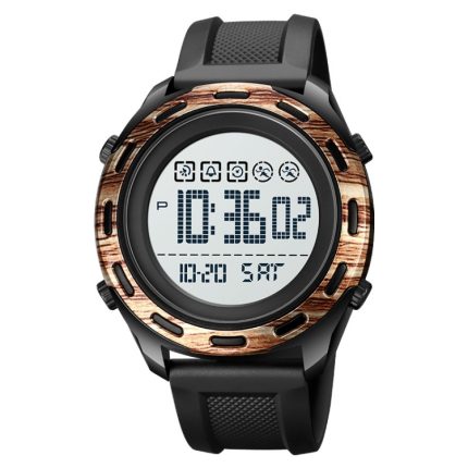 SKMEI 1872 Edelstahl-Schnalle, PU-Armband, wasserdichte elektronische Uhr, White, Black