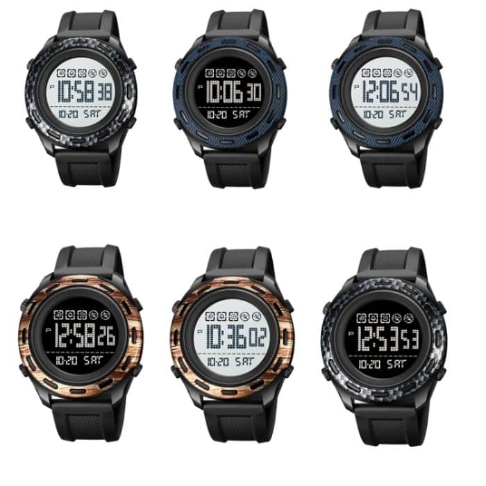 SKMEI 1872 Edelstahl-Schnalle, PU-Armband, wasserdichte elektronische Uhr, White, Black – Bild 2