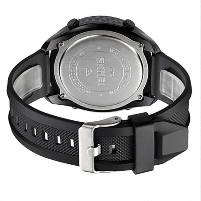 SKMEI 1872 Edelstahl-Schnalle, PU-Armband, wasserdichte elektronische Uhr, White, Black – Bild 3