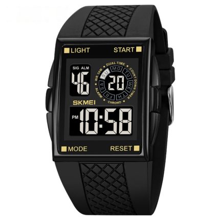 SKMEI 1967 Edelstahl-Schnalle, PU-Armband, wasserdichte elektronische Uhr