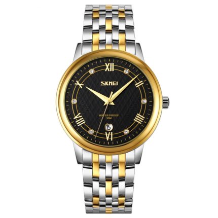 SKMEI 9272 Edelstahl-Schnallenarmband, wasserdichte Quarzuhr, Man, Women