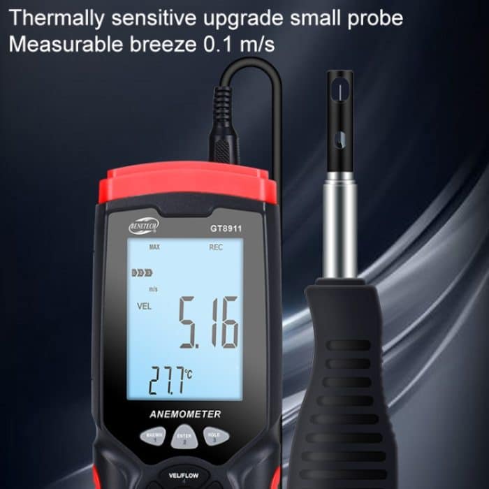 Benetech GT8911 Handheld Digital LCD Hot Draht Anemometer – Bild 8