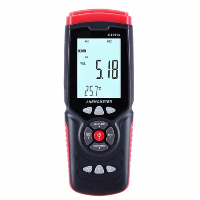 Benetech GT8913 Handheld Digital LCD Hot Draht Anemometer, Batterie nicht enthalten – Bild 2