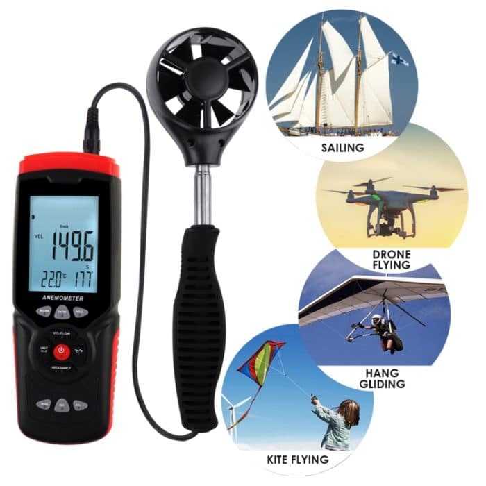 Benetech GT8913 Handheld Digital LCD Hot Draht Anemometer, Batterie nicht enthalten – Bild 8