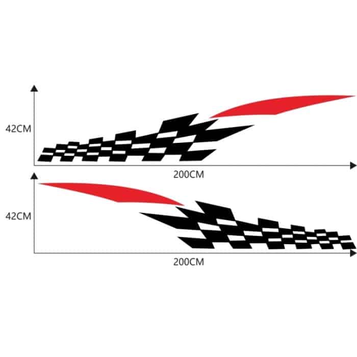 2 Teile/satz D-538 Kariertes Totem Muster Auto Modifizierte Dekorative Aufkleber – Bild 3