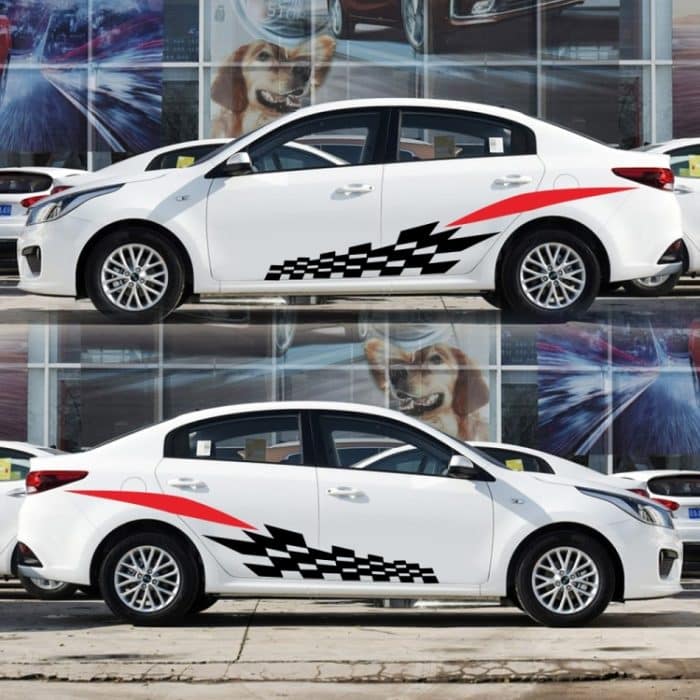 2 Teile/satz D-538 Kariertes Totem Muster Auto Modifizierte Dekorative Aufkleber – Bild 6