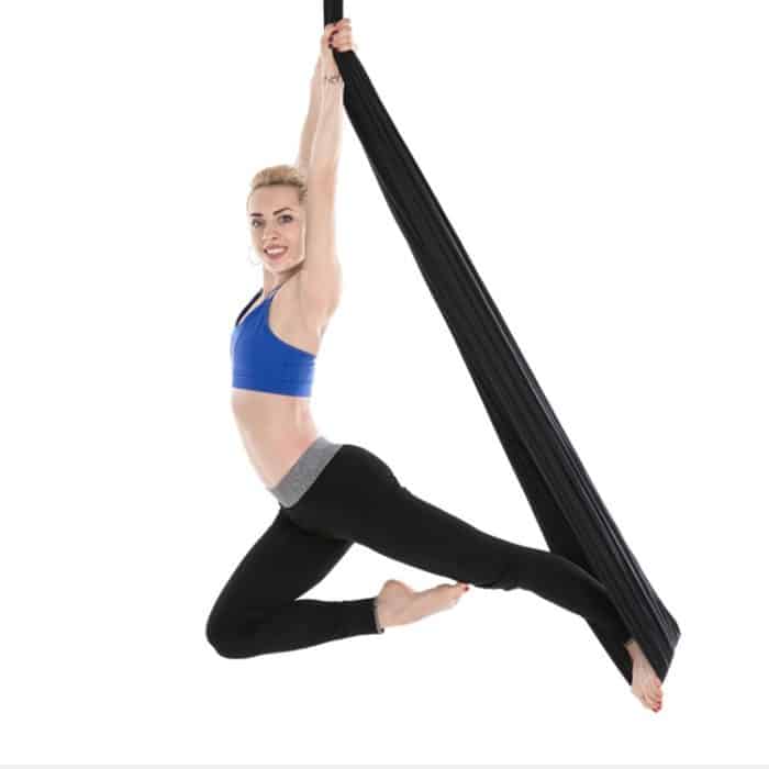 Anti-Schwerkraft-Yoga-Hängematte für den Innenbereich, knotenfreie Aerial-Yoga-Hängematte mit Schnalle/Verlängerungsgurt, Größe: 400 x 280 cm – Bild 7