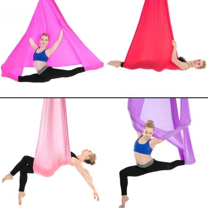 Anti-Schwerkraft-Yoga-Hängematte für den Innenbereich, knotenfreie Aerial-Yoga-Hängematte mit Schnalle/Verlängerungsgurt, Größe: 400 x 280 cm – Bild 8
