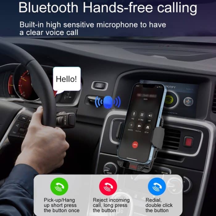 C1 Auto Bluetooth 5.0 MP3 Player FM Sender Air Outlet Handyhalter – Bild 7