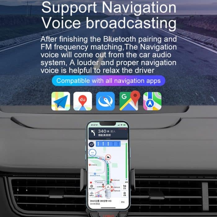 C1 Auto Bluetooth 5.0 MP3 Player FM Sender Air Outlet Handyhalter – Bild 8