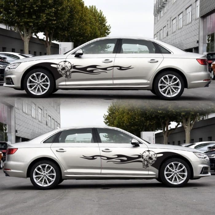 2 Teile/satz D-964 Schädel Flamme Muster Auto Modifizierte Dekorative Aufkleber, D-964 – Bild 4