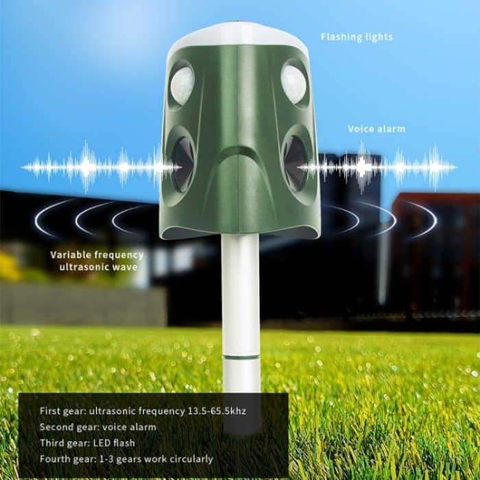 SJZ026 360-Grad-Ultraschall-Solarenergie-Tierschutzmittel für den Außenbereich – Bild 5