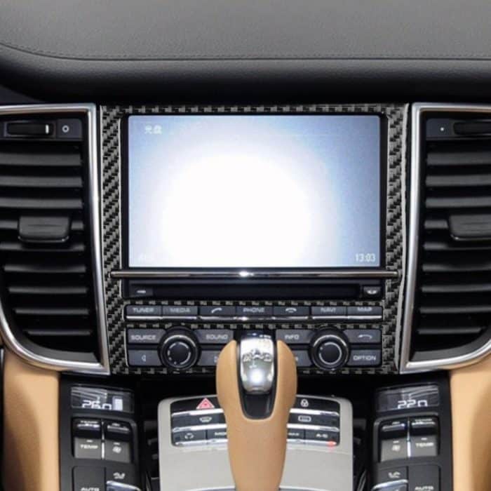 Car Carbon Navigationsbildschirm Dekorativer Aufkleber für Porsche Panamera 2010–2016, Links- und Rechtsantrieb – Bild 5