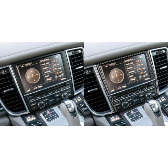 Car Carbon Navigationsbildschirm Dekorativer Aufkleber für Porsche Panamera 2010–2016, Links- und Rechtsantrieb – Bild 6