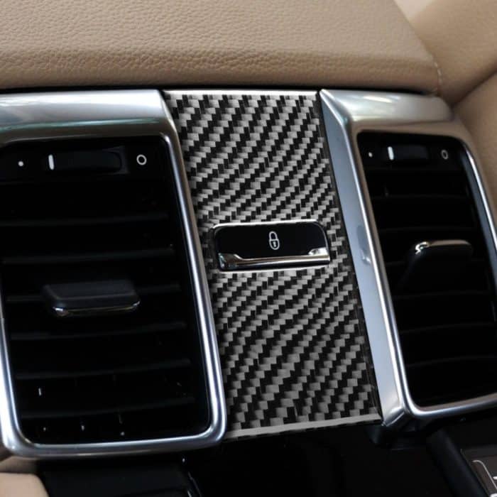 Auto-Kohlefaser-Rücksitzverstellpaneel, dekorativer Aufkleber für Porsche Panamera 2010–2016, Links- und Rechtsantrieb, Rear Seat Adjustment Panel, A, Rear Seat Adjustment Panel, B, Rear Seat Adjustment Panel, C – Bild 5