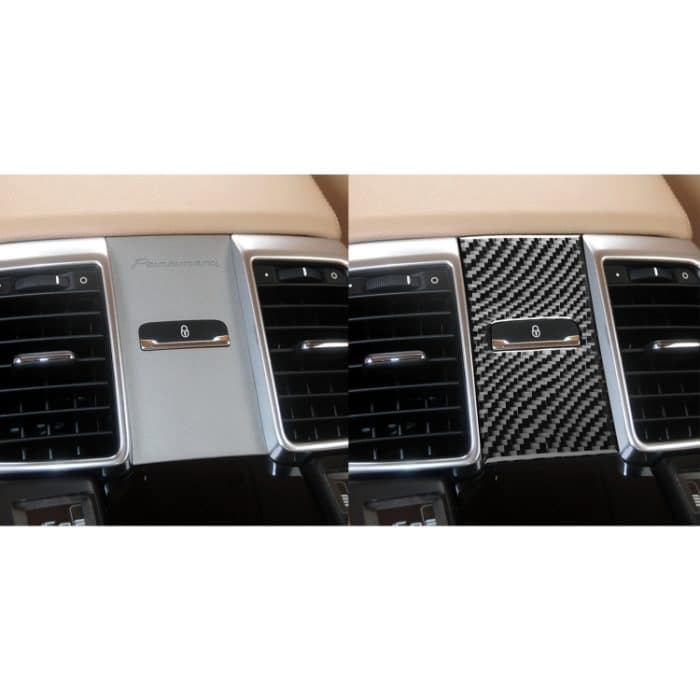 Auto-Kohlefaser-Rücksitzverstellpaneel, dekorativer Aufkleber für Porsche Panamera 2010–2016, Links- und Rechtsantrieb, Rear Seat Adjustment Panel, A, Rear Seat Adjustment Panel, B, Rear Seat Adjustment Panel, C – Bild 6