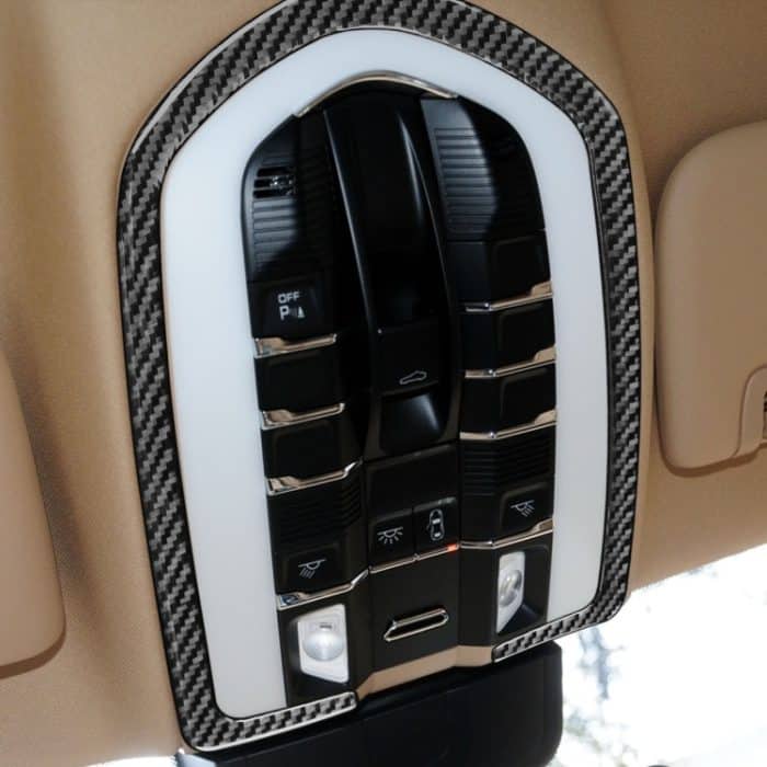 Car Carbon Fiber Front Reading Light Dekorativer Aufkleber für Porsche Panamera 2010–2016, Links- und Rechtsantrieb – Bild 5