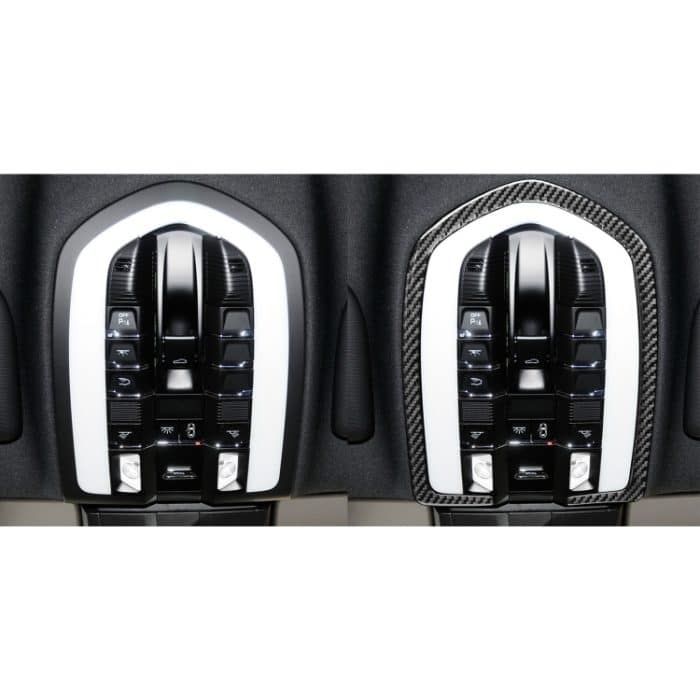 Car Carbon Fiber Front Reading Light Dekorativer Aufkleber für Porsche Panamera 2010–2016, Links- und Rechtsantrieb – Bild 6
