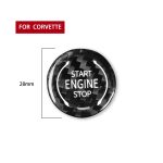 Auto-Carbonfaser-Motor-Start-Stopp-Zündknopf für Chevrolet Corvette C8 2020–2021, Ignition Button(Black), Ignition Button(Red) – Bild 2