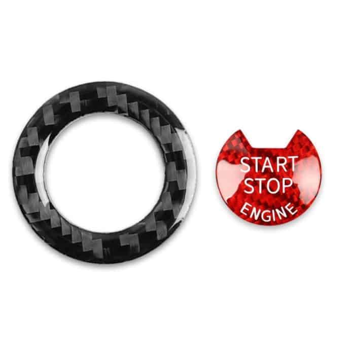 Auto-Kohlefaser-Ein-Knopf-Start-Dekorationsaufkleber für Infiniti Q50 2014-2020 / Q60 / QX60, For Infiniti Q50 2014-2020(Black + Red), For Infiniti Q50 2014-2020(Black), For Infiniti Q50 2014-2020(Red) – Bild 1